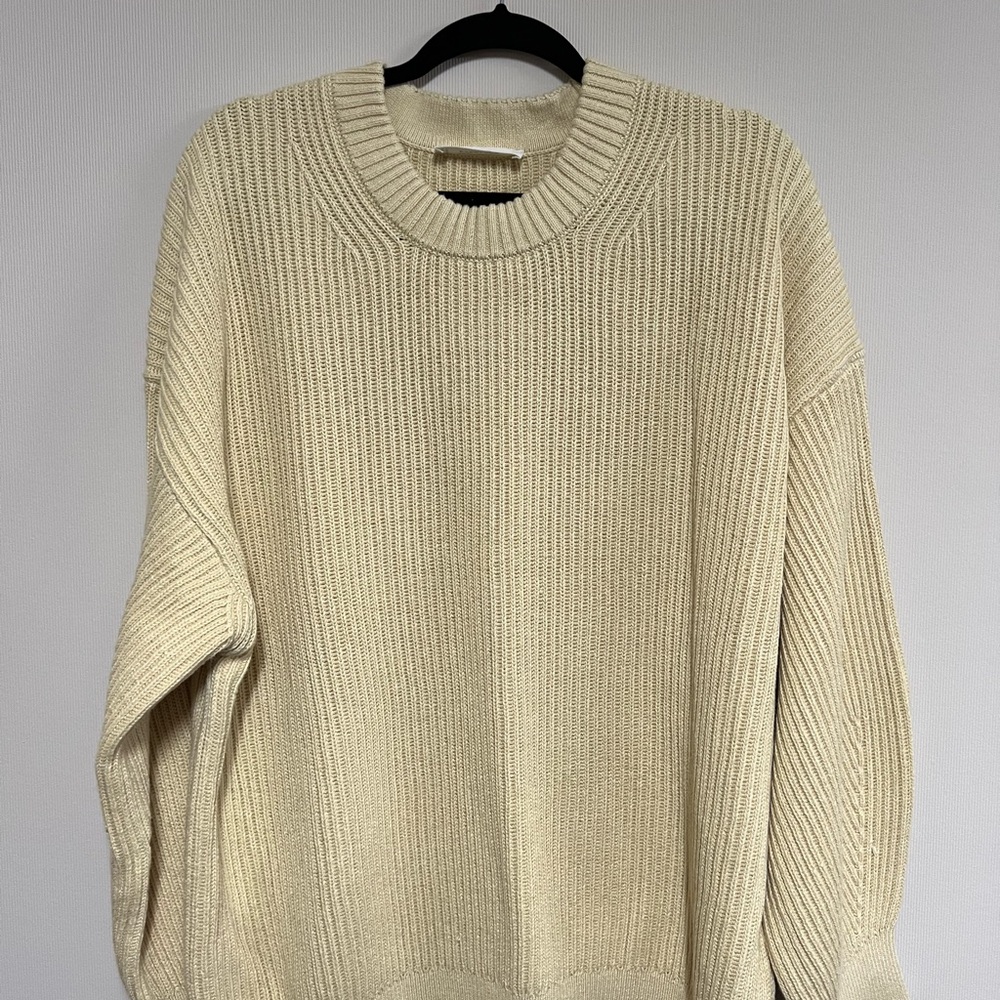 Everlane Beige Ribbed Sweater View 2